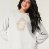 Hollister – Bequemer Rundhalspullover mit Cloud Bunny-Grafik