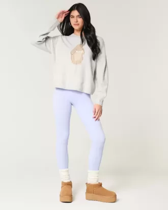 Hollister – Bequemer Rundhalspullover mit Cloud Bunny-Grafik