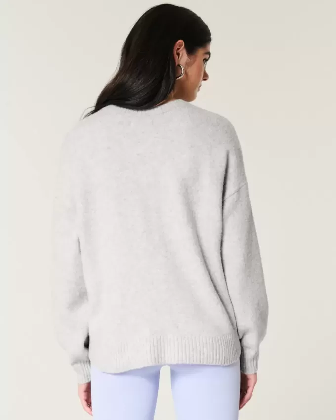 Hollister – Bequemer Rundhalspullover mit Cloud Bunny-Grafik