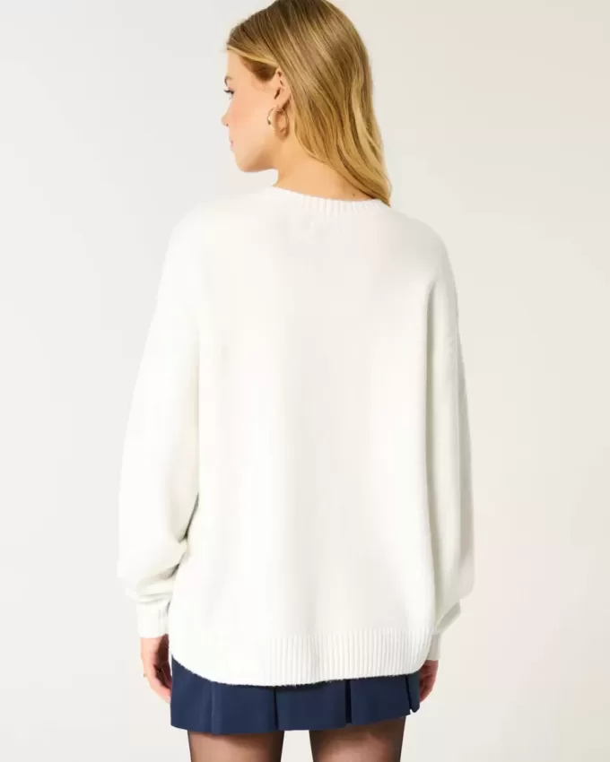 Hollister – Comfy Cloud – Oversize-Pullover mit „Go Team“-Grafik Hollister – Comfy Cloud – Oversize-Pullover mit „Go Team“-Grafik