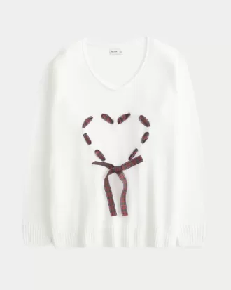 Hollister – Comfy Cloud – Oversize-Pullover mit Herzmotiv