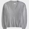 Hollister – Comfy Cloud – Oversize-Pullover mit V-Ausschnitt