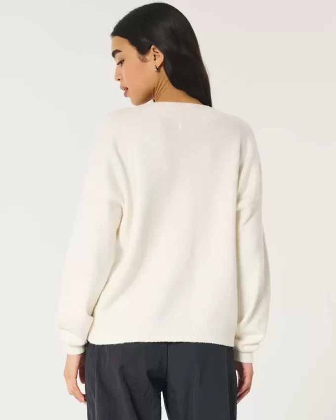 Hollister – Comfy Cloud – Oversize-Pullover mit V-Ausschnitt Hollister – Comfy Cloud – Oversize-Pullover mit V-Ausschnitt