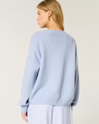 Hollister – Comfy Cloud – Oversize-Pullover mit V-Ausschnitt