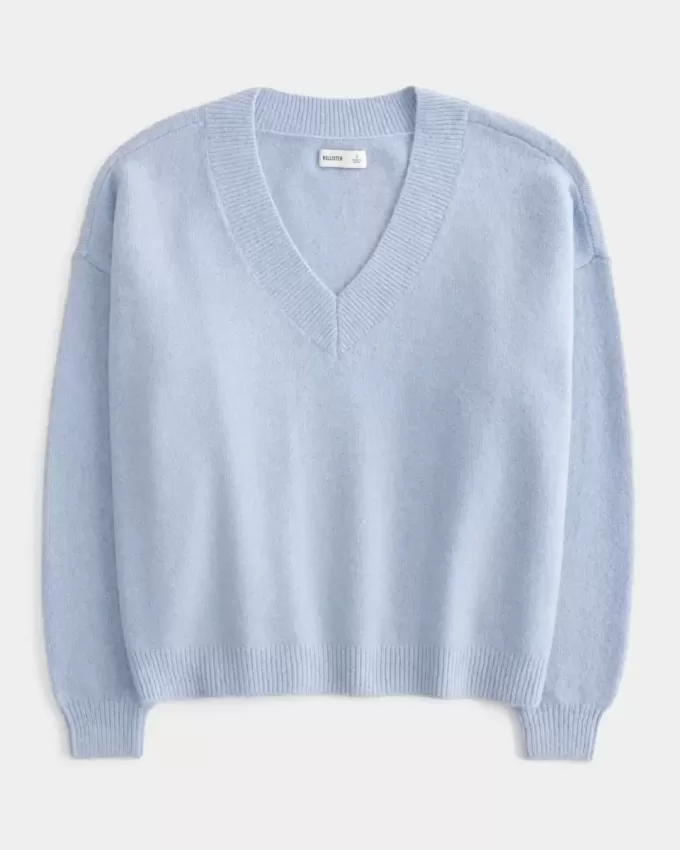 Hollister – Comfy Cloud – Oversize-Pullover mit V-Ausschnitt Hollister – Comfy Cloud – Oversize-Pullover mit V-Ausschnitt