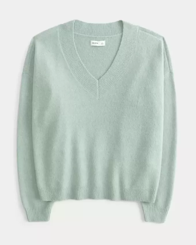 Hollister – Comfy Cloud – Oversize-Pullover mit V-Ausschnitt