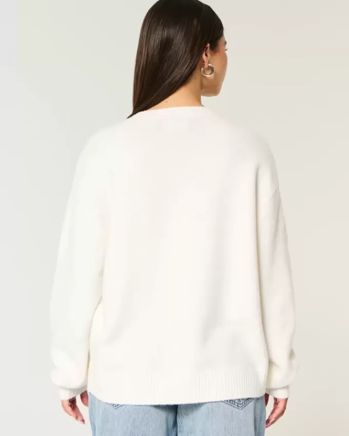 Hollister – Comfy Cloud – Rundhalspullover mit amerikanischer Flaggengrafik