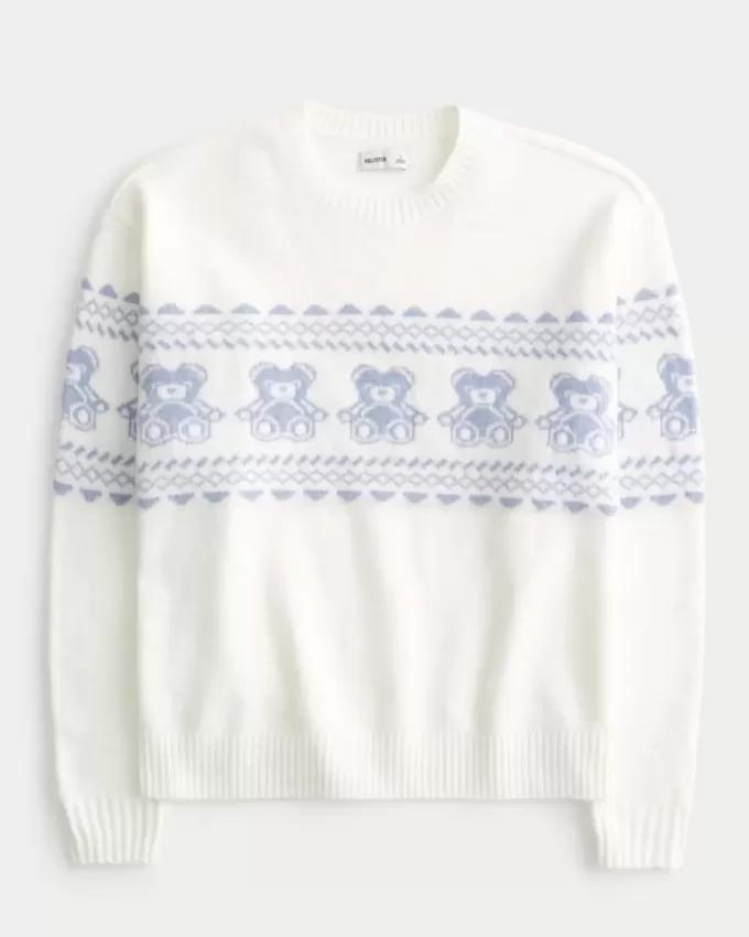 Hollister – Comfy Cloud – Rundhalspullover mit Teddybär-Grafik Hollister – Comfy Cloud – Rundhalspullover mit Teddybär-Grafik