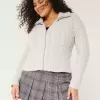 Hollister – Comfy Cloud – Zopfmusterpullover mit Reißverschluss