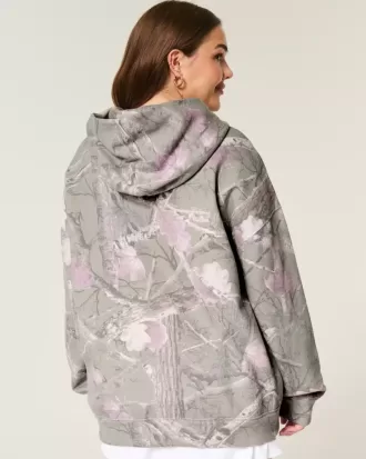Hollister – Feel Good – Oversize-Kapuzenpullover mit Camouflage-Muster