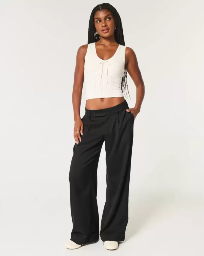 Hollister – Livvy – Hose mit niedriger Leibhöhe und weitem Bein