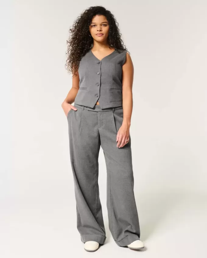 Hollister – Livvy – Hose mit niedriger Leibhöhe und weitem Bein