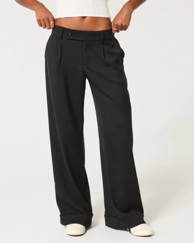 Hollister – Livvy – Hose mit niedriger Leibhöhe und weitem Bein
