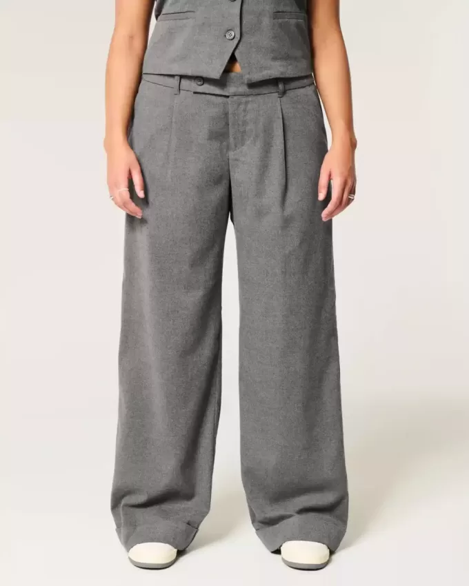Hollister – Livvy – Hose mit niedriger Leibhöhe und weitem Bein
