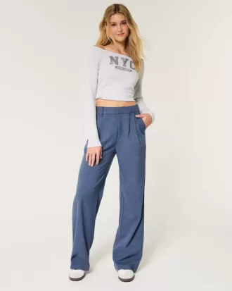 Hollister – Livvy – Hose mit ultrahohem Bund und weitem Bein