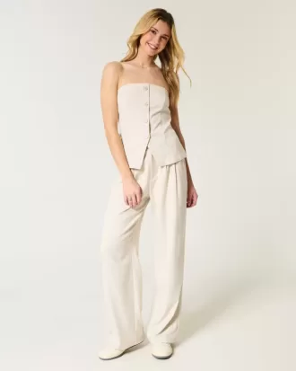 Hollister – Livvy – Hose mit ultrahohem Bund und weitem Bein