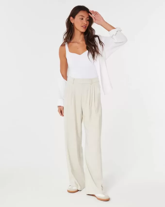Hollister – Livvy – Hose mit ultrahohem Bund und weitem Bein Hollister – Livvy – Hose mit ultrahohem Bund und weitem Bein
