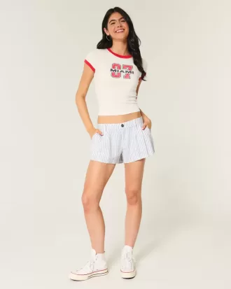 Hollister – Livvy – Shorts aus Leinenmischung mit niedriger Taille