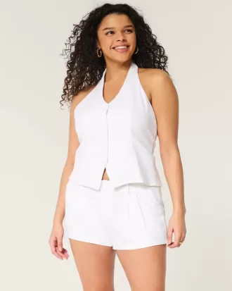 Hollister – Livvy – Shorts aus Leinenmischung mit niedriger Taille, 7,6 cm