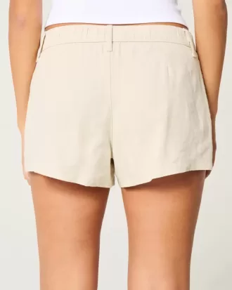 Hollister – Livvy – Shorts aus Leinenmischung mit niedriger Taille, 7,6 cm