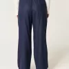 Hollister – Livvy – Ultrahoch geschnittene Hose aus Leinenmischung mit weitem Bein Hollister – Livvy – Ultrahoch geschnittene Hose aus Leinenmischung mit weitem Bein
