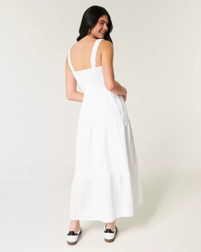 Hollister – Sofia – Maxikleid mit seitlich gesmokten Ösen Hollister – Sofia – Maxikleid mit seitlich gesmokten Ösen