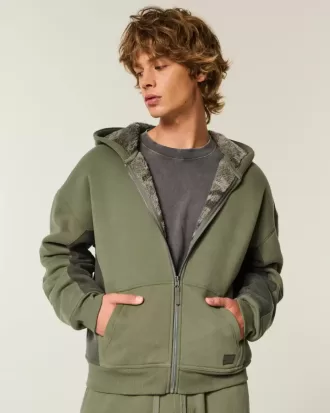 Hollister x Crocs – Kapuzenpullover mit Sherpa-Futter und Reißverschluss