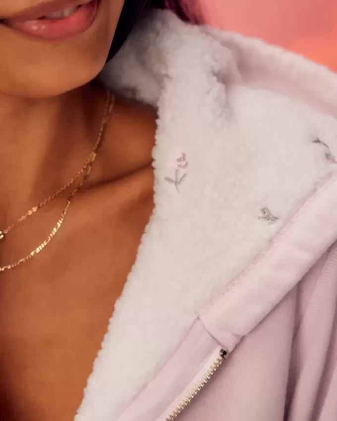 Hollister x Crocs – Kapuzenpullover mit Sherpa-Futter und Reißverschluss Hollister x Crocs – Kapuzenpullover mit Sherpa-Futter und Reißverschluss