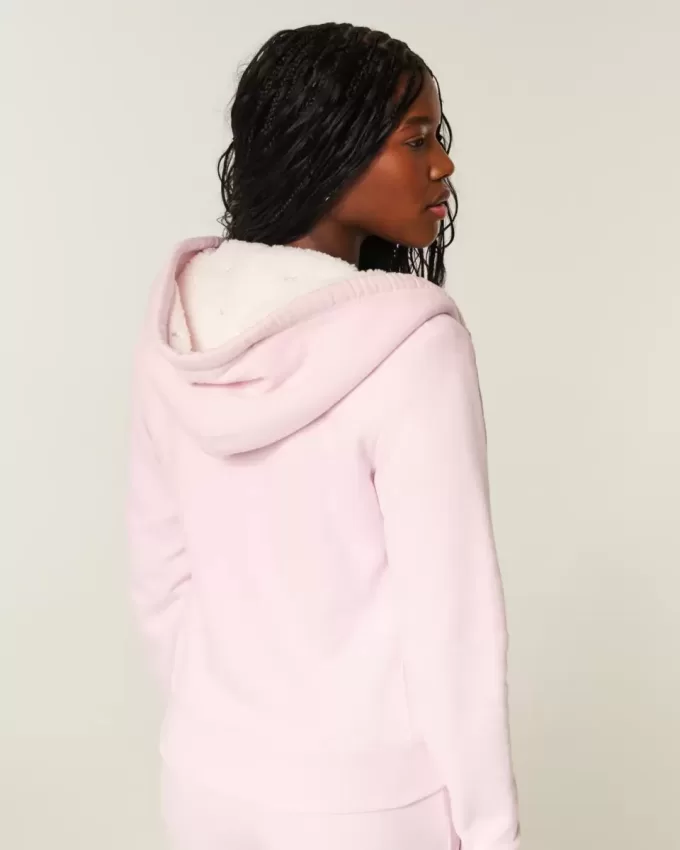 Hollister x Crocs – Kapuzenpullover mit Sherpa-Futter und Reißverschluss Hollister x Crocs – Kapuzenpullover mit Sherpa-Futter und Reißverschluss
