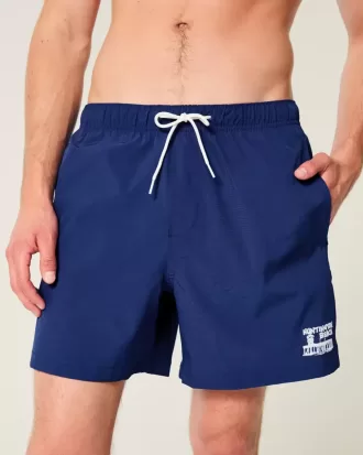 Huntington Beach – Grafik-Volley-Badehose bis zur Mitte des Oberschenkels