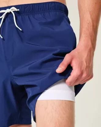 Huntington Beach – Grafik-Volley-Badehose bis zur Mitte des Oberschenkels