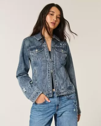 Jeansjacke mit Grafik der Klasse 26