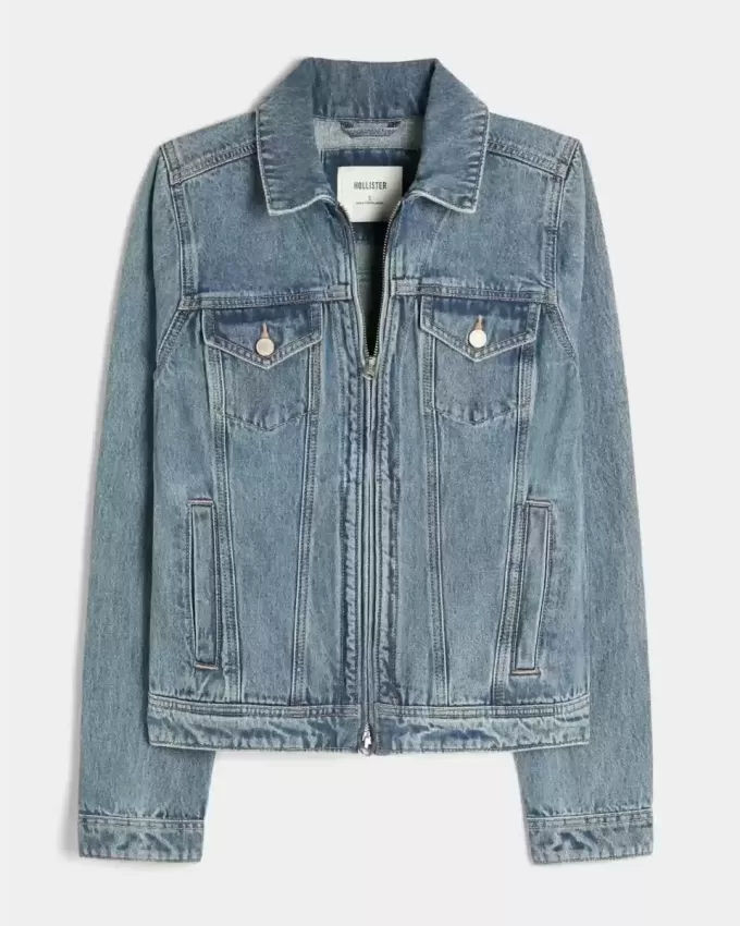 Jeansjacke mit Reißverschluss