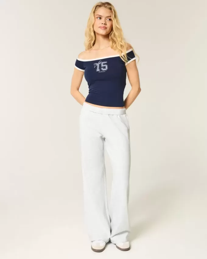 Jogginghose mit weitem Bein und Herztasche