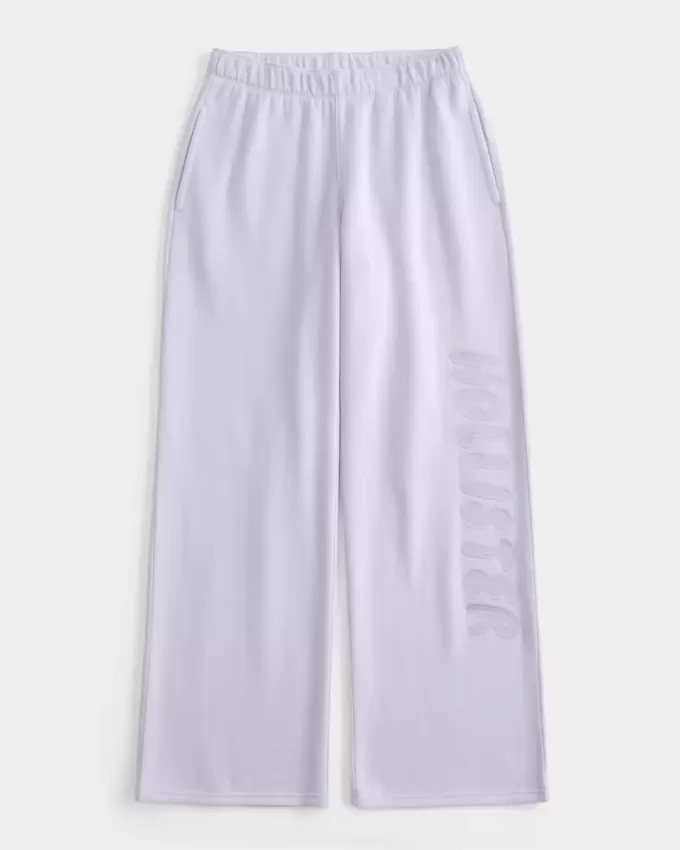 Jogginghose mit weitem Bein und Logo Jogginghose mit weitem Bein und Logo