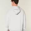 Kapuzenpullover mit kastenförmigem Flammen-Print Kapuzenpullover mit kastenförmigem Flammen-Print
