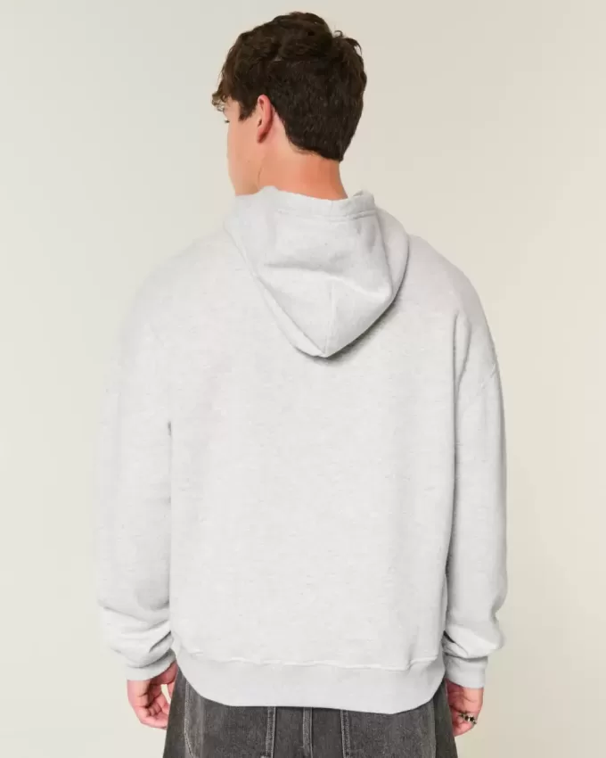 Kapuzenpullover mit kastenförmigem Flammen-Print Kapuzenpullover mit kastenförmigem Flammen-Print