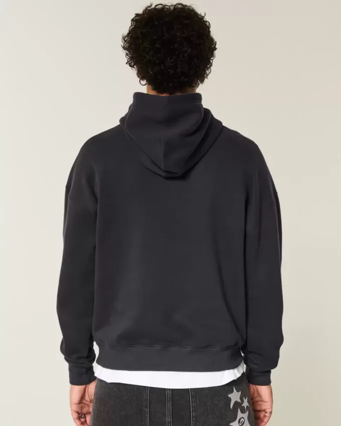 Kapuzenpullover mit kastenförmigem Totenkopf-Grafik