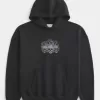 Kapuzenpullover mit kastenförmigem Totenkopf-Grafik