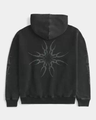 Kapuzenpullover mit kastiger Grafik