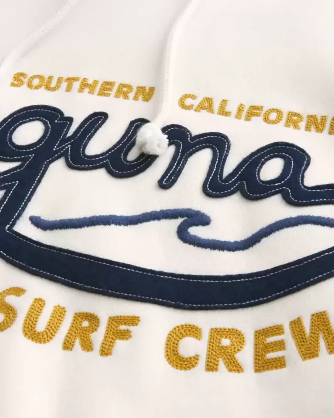 Kapuzenpullover mit Laguna-Grafik und Surf-Crew-Grafik und Waffelfutter Kapuzenpullover mit Laguna-Grafik und Surf-Crew-Grafik und Waffelfutter
