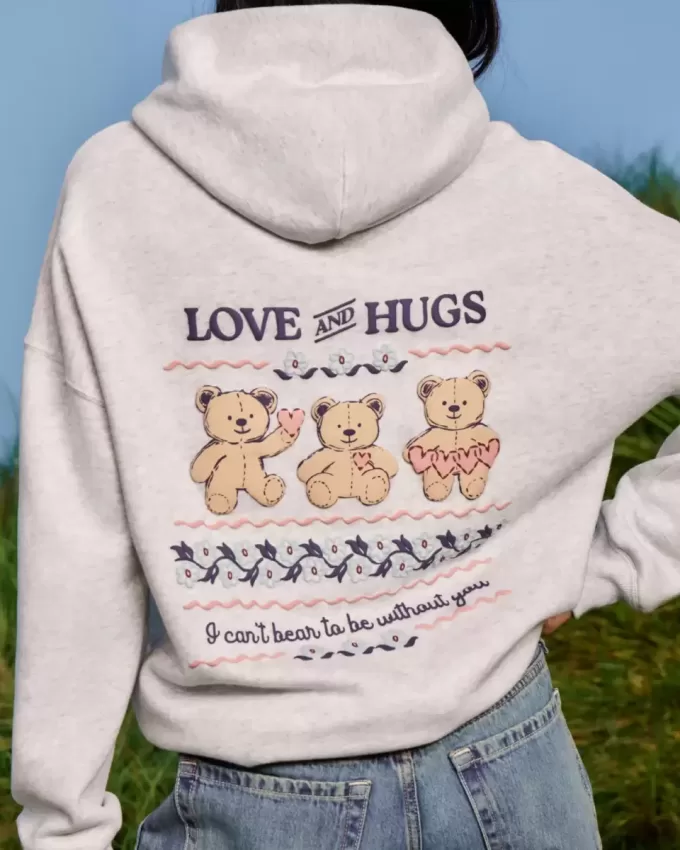 Kapuzenpullover mit Teddybär-Grafik Kapuzenpullover mit Teddybär-Grafik