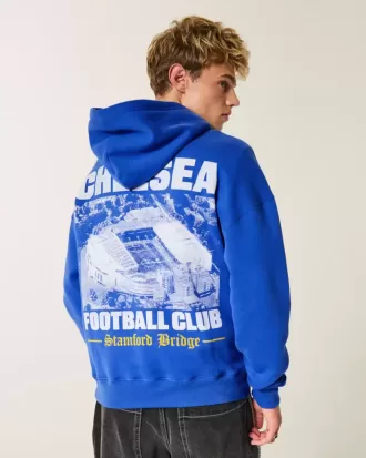 Kastenförmiger Chelsea FC-Kapuzenpullover mit Grafik