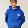 Kastenförmiger Chelsea FC-Kapuzenpullover mit Grafik Kastenförmiger Chelsea FC-Kapuzenpullover mit Grafik