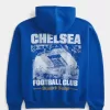 Kastenförmiger Chelsea FC-Kapuzenpullover mit Grafik Kastenförmiger Chelsea FC-Kapuzenpullover mit Grafik