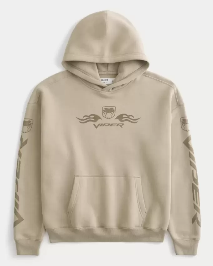 Kastenförmiger Dodge Viper-Kapuzenpullover mit Grafik Kastenförmiger Dodge Viper-Kapuzenpullover mit Grafik