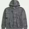 Kastenförmiger Hoodie mit Graffiti-Grafik Kastenförmiger Hoodie mit Graffiti-Grafik