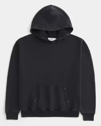 Kastenförmiger Hoodie mit Nieten