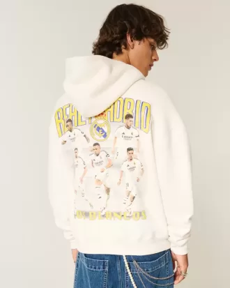Kastenförmiger Hoodie mit Real Madrid CF-Grafik
