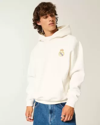 Kastenförmiger Hoodie mit Real Madrid CF-Grafik